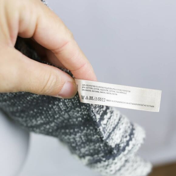 Anthropologie Saturday Sunday Gray White Marled Knit Moto Cardigan Sweater Small - Picture 4 of 5